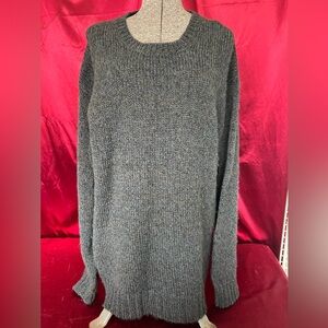 Men's Crewneck Wool Blend Sweater - Deep Emerald Green